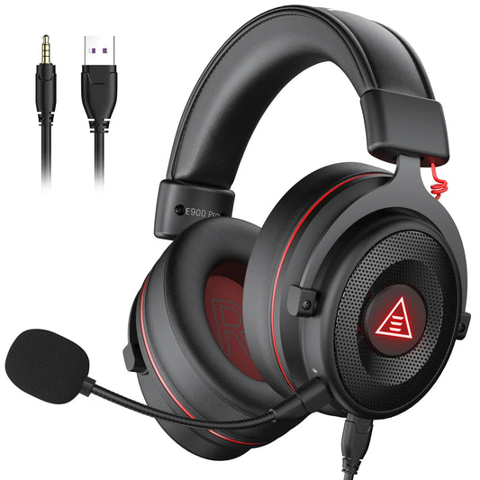 EKSA E900 Pro Casque de jeu filaire circum-auriculaire avec microphone - TWS suppression de bruit HiFi stéréo dynamique