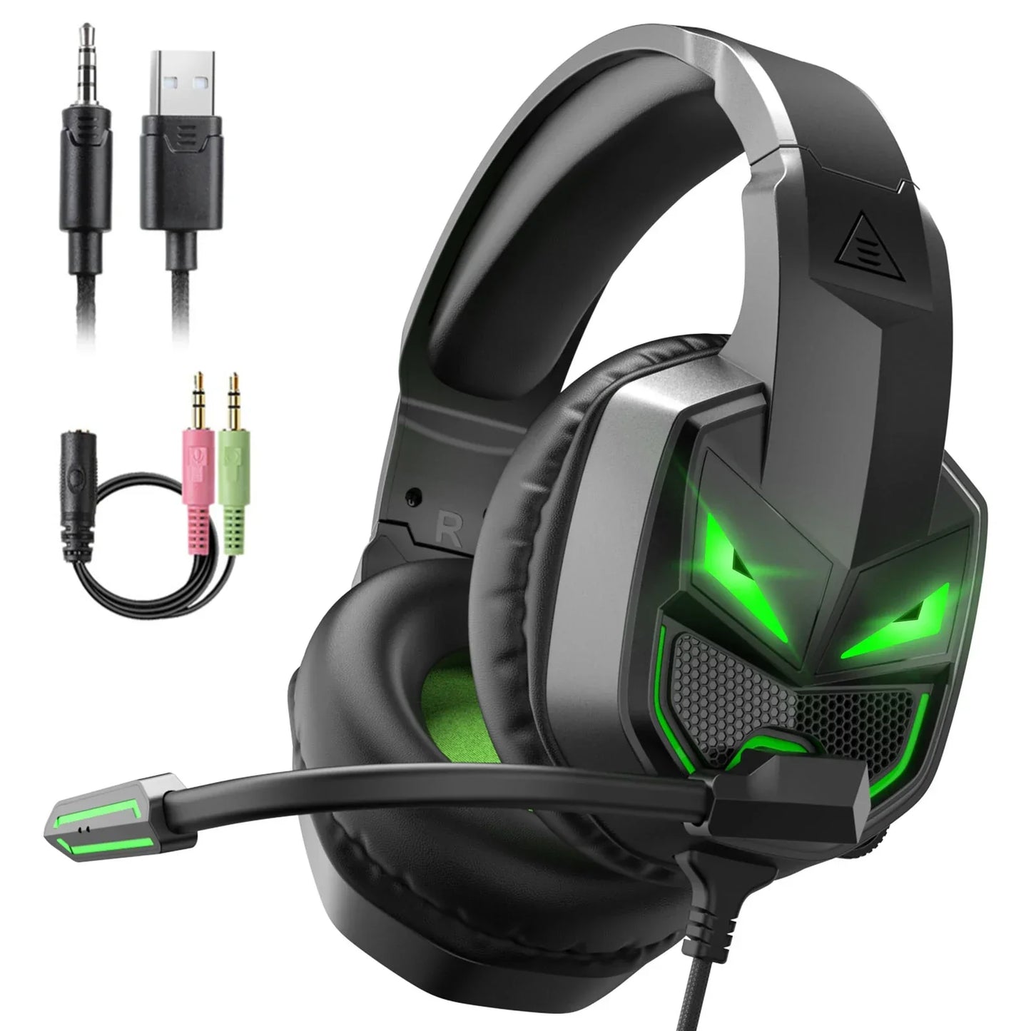 EKSA Fenrir Casque Gaming PC Filaire avec Microphone Réducteur de Bruit - TWS Réduction de Bruit HiFi Stéréo Surround 7.1 Casque Dynamique