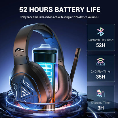 EKSA E5 Casque sans fil Bluetooth 5.3 avec microphone - TWS Casque dynamique HiFi stéréo avec réduction de bruit