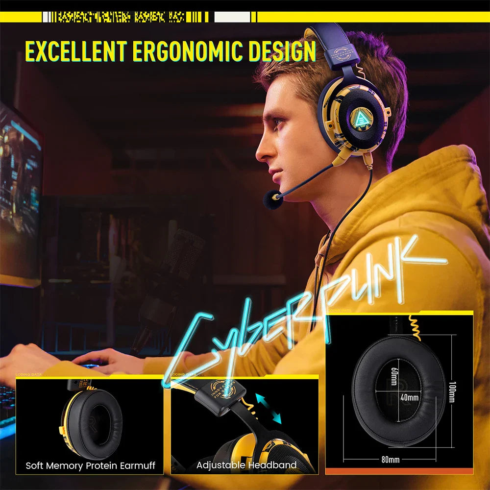 EKSA E900 Pro Casque de jeux câblé avec microphone - TWS Réduction de bruit HiFi Stéréo Surround 7.1 Casque dynamique