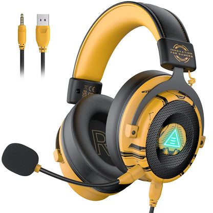 EKSA E900 Pro Casque de jeux câblé avec microphone - TWS Réduction de bruit HiFi Stéréo Surround 7.1 Casque dynamique