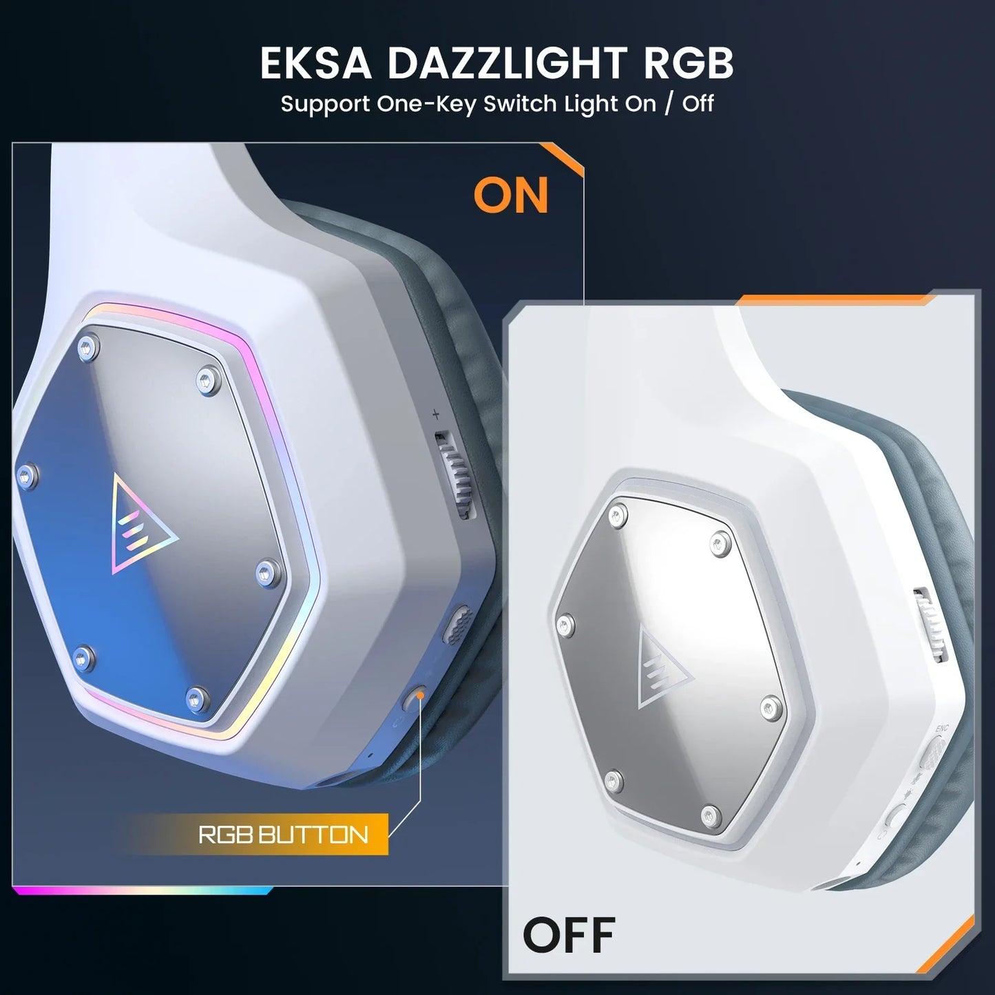 EKSA E1000 Casque de Jeu Bluetooth Sans Fil avec Micro - TWS Réduction de Bruit HiFi Stéréo Dynamique