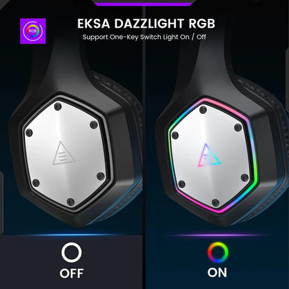 EKSA E1000 WT Sans Fil 2.4Ghz Casque - TWS Réduction de Bruit HiFi Stéréo Surround 7.1 Casque Dynamique