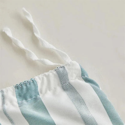 Ensemble de lit en fourrure coupée rayé de haute qualité │ Couette moderne Boho avec housse de couette et taie d'oreiller à pompons