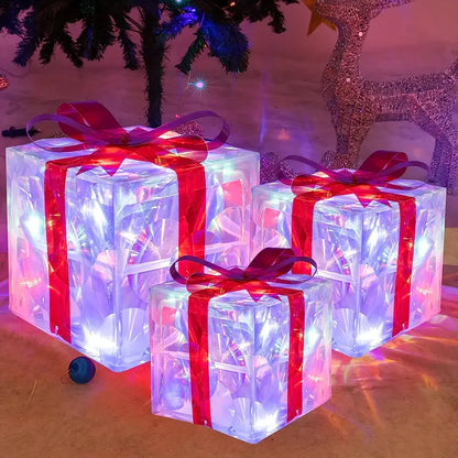 Floroux LED Coffret Cadeau | Éclairage de Noël | Décor pour Intérieur & Extérieur | Ensemble de 3 Boîtes