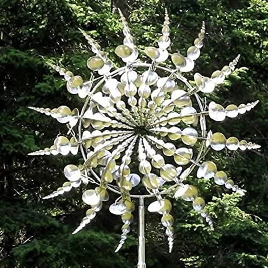 Floroux kinetic metal wind turbine | Unique garden art | Magical outdoor sculpture