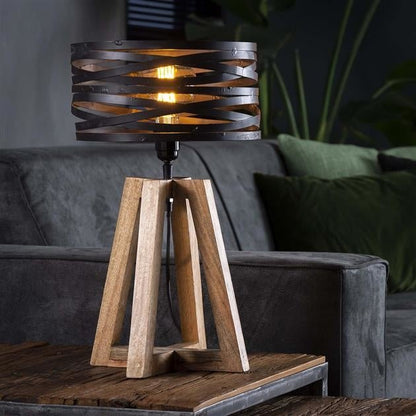 Floroux – Lampe de table en bois industrielle moderne pour une lumière conviviale et élégante