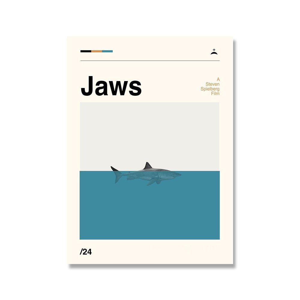 Art mural rétro sur toile avec des films cultes