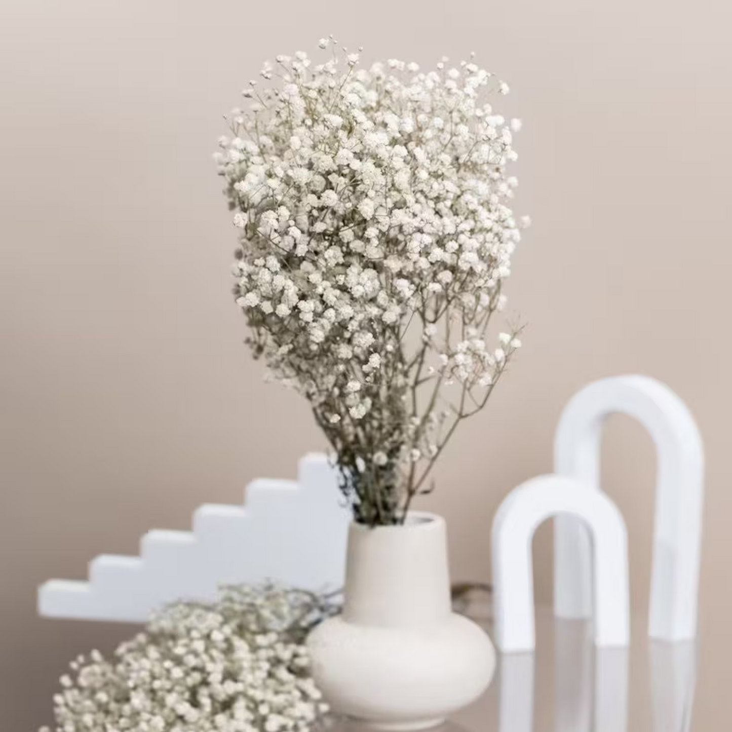 Floroux Dried Natural Gypsophila Flowers | Decorative Dried Flowers | Versatile Home & Event Decor