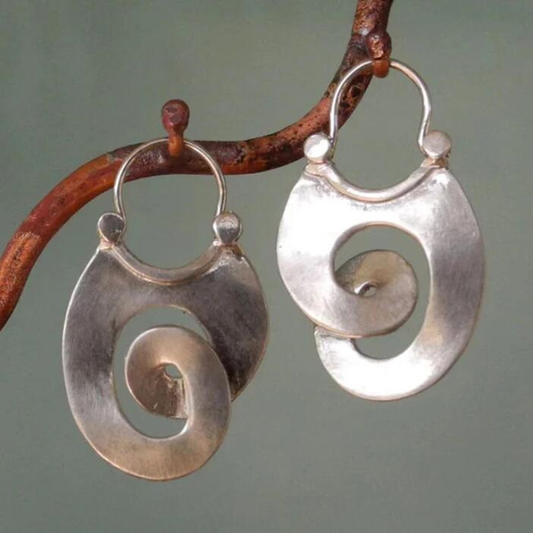 Boucles d'oreilles en spirale argent vintage envoûtantes - Nayela
