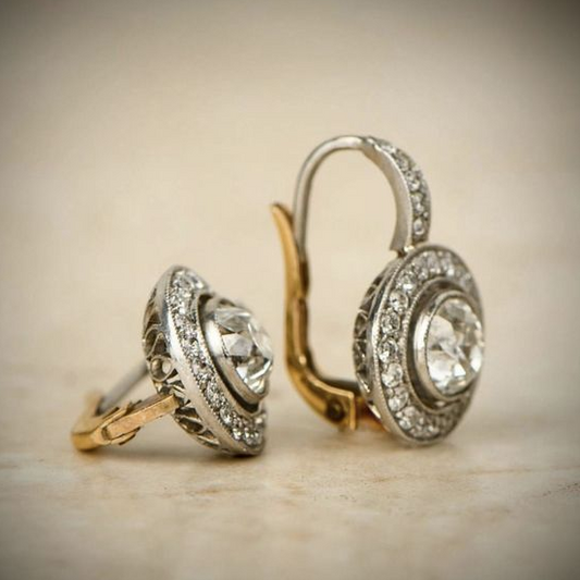 Boucles d'oreilles en argent vintage élégantes avec zirconium étincelant - Collection Elara