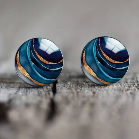 Boucles d'oreilles vintage bleues élégantes - Noor pour un look intemporel