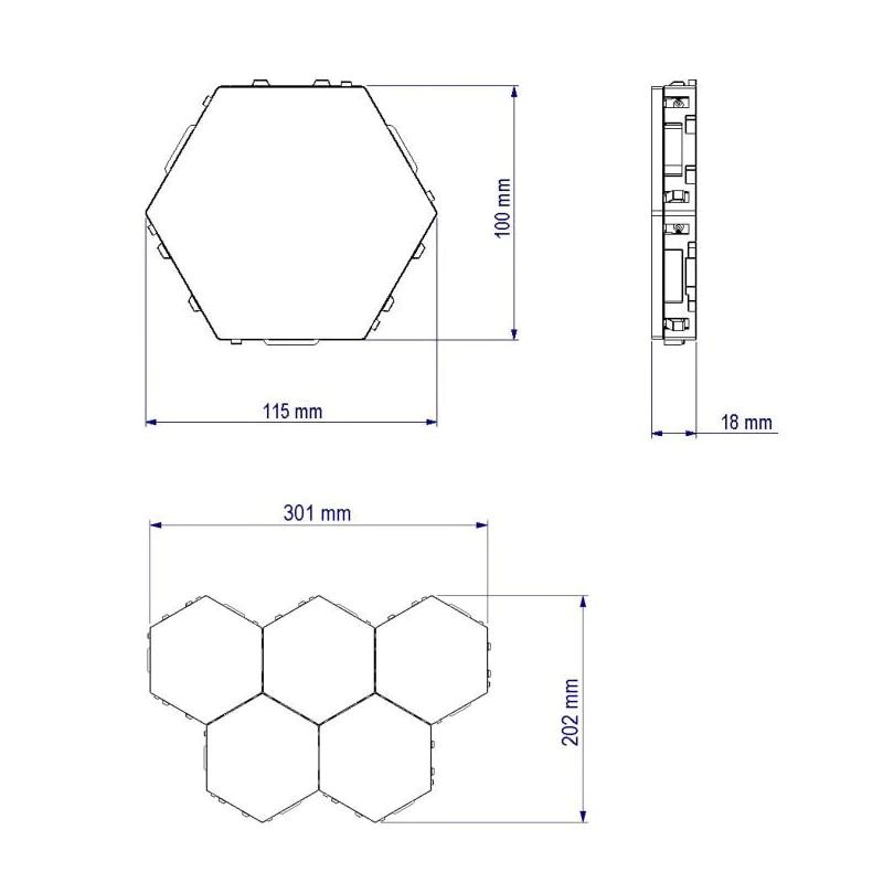 Floroux Modular LED Lumière tactile | Panneau mural créatif | Contrôle tactile intelligent | Éclairage LED dimmable pour la maison et le bureau