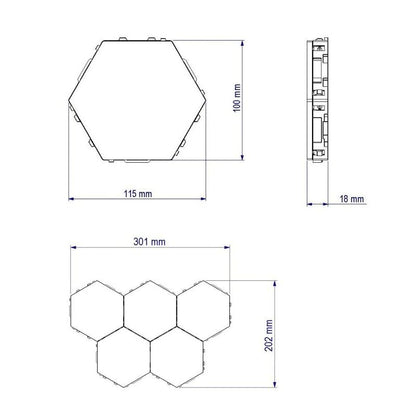 Floroux Modular LED Lumière tactile | Panneau mural créatif | Contrôle tactile intelligent | Éclairage LED dimmable pour la maison et le bureau