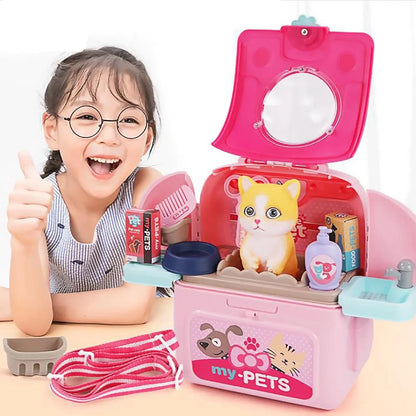Pet Paradise - Ensemble de soins pour animaux portable pour enfants