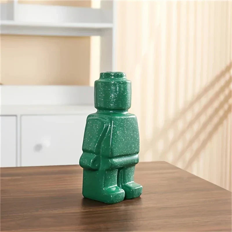 Ceramic vase Floroux in Lego style | Creative decoration | Elegant home accessories