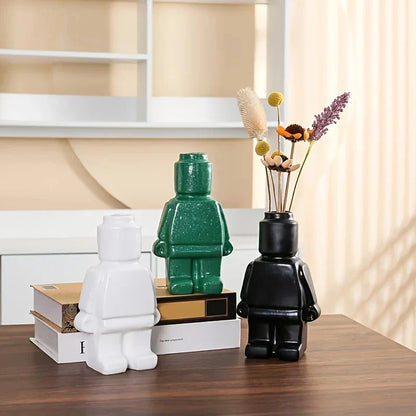 Ceramic vase Floroux in Lego style | Creative decoration | Elegant home accessories