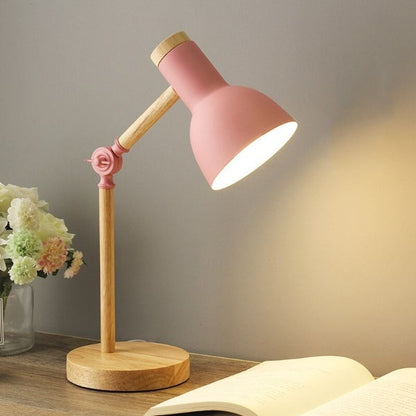Floroux Élégance | Lampe de Bureau LED en Bois Élégante