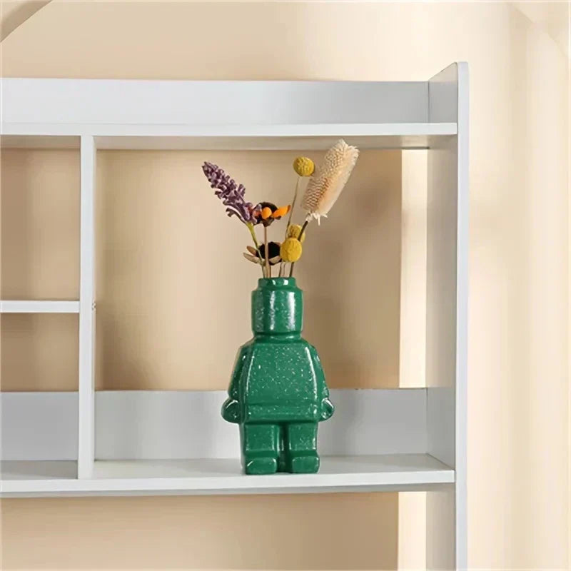 Ceramic vase Floroux in Lego style | Creative decoration | Elegant home accessories