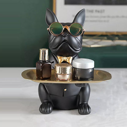 Floroux decorative piggy bank with tray | French Bulldog statue | Elegant and practical