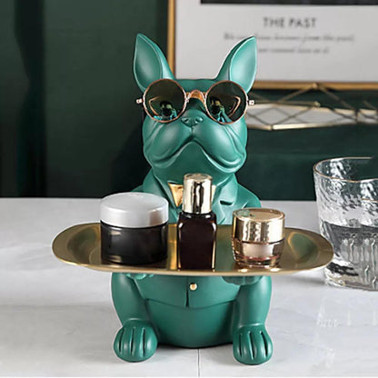 Floroux decorative piggy bank with tray | French Bulldog statue | Elegant and practical