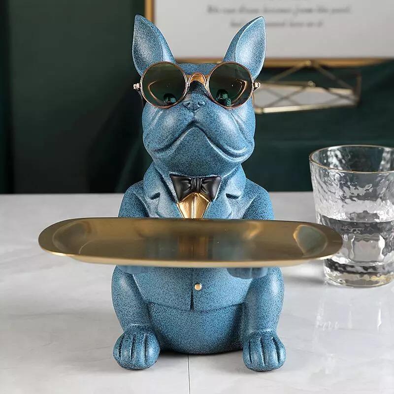 Floroux decorative piggy bank with tray | French Bulldog statue | Elegant and practical