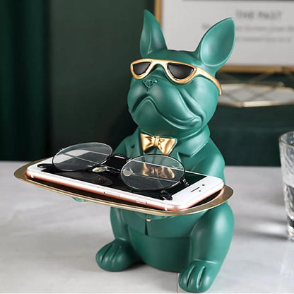 Floroux decorative piggy bank with tray | French Bulldog statue | Elegant and practical