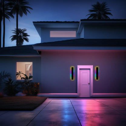 Edge – Lampes murales LED au design moderne en métal noir pour le jardin et le couloir