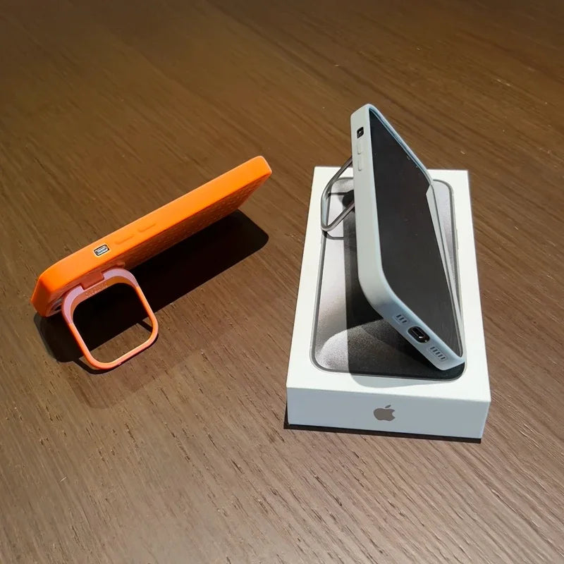 Coque en maille de dissipation de chaleur Magsafe de luxe pour iPhone 11 12 13 14 15 Pro Max Plus avec support de bague magnétique protection de chargement sans fil