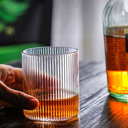 Tasse en verre rayé transparent de style japonais