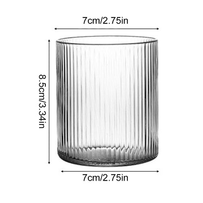 Tasse en verre rayé transparent de style japonais