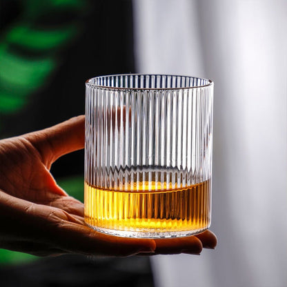 Tasse en verre rayé transparent de style japonais