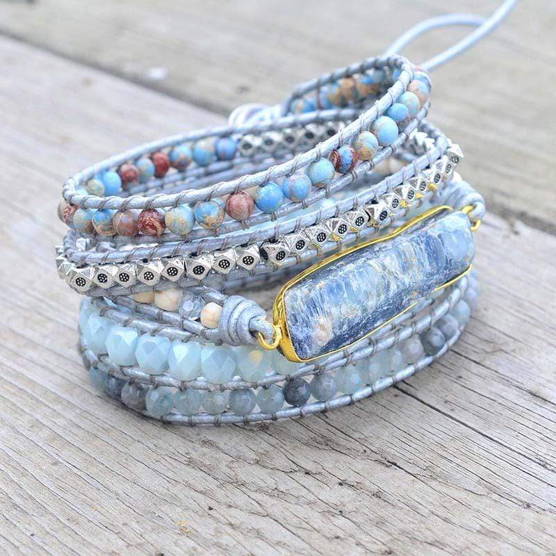 Aurina – Envoûtante Bracelet en Topaze Bleue
