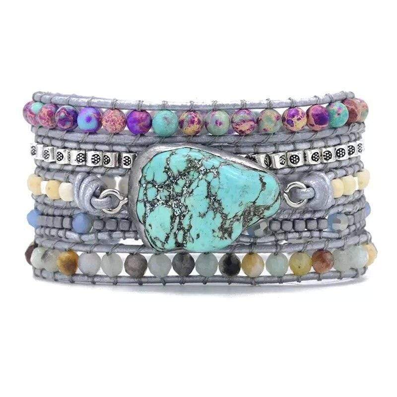 AmaraWrap - Luxe Turquoise Bracelet pour Équilibre