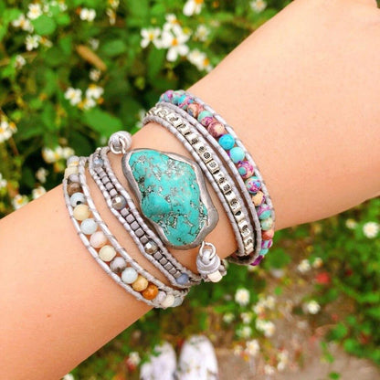 AmaraWrap - Luxe Turquoise Bracelet pour Équilibre