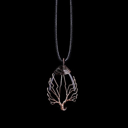 Eryna - Élégante Chaîne de Pendentif en Obsidienne Noire