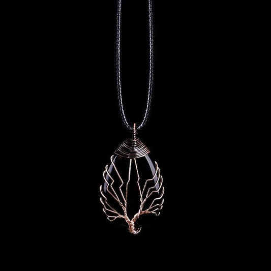 Eryna - Élégante Chaîne de Pendentif en Obsidienne Noire