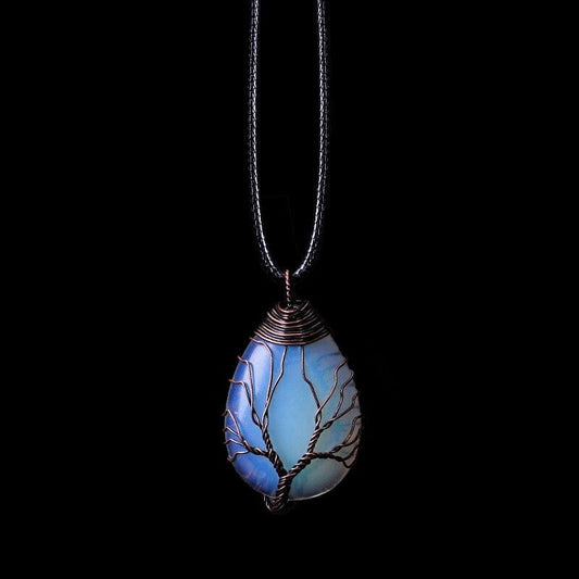 Elisia - Collier Pendentif Goutte Opalite Élégant