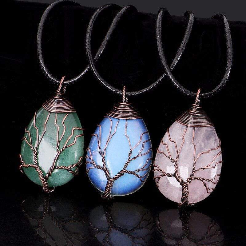 Elisia - Collier Pendentif Goutte Opalite Élégant