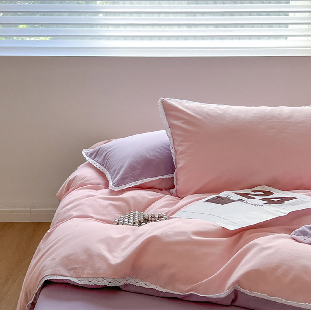 Ensemble de literie Floroux avec dentelle