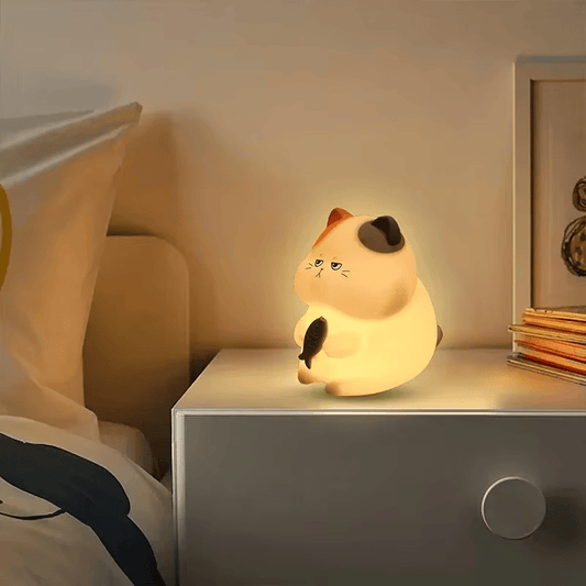 LumiMiaou – Lampe de Nuit Sans Fil avec Modes Chaleureux et RGB