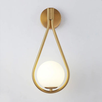 Applique lampe de table boule métal or