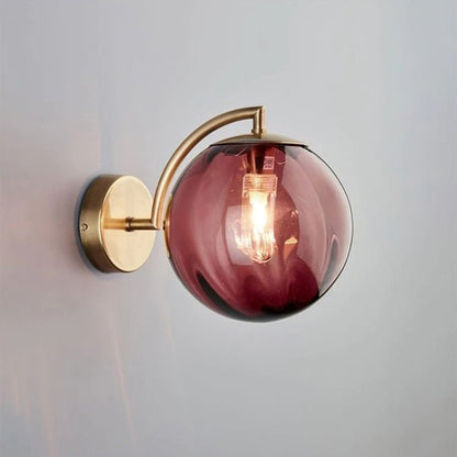 Applique lampe de table design globe en verre fumé