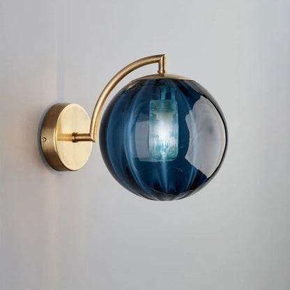 Applique lampe de table design globe en verre fumé
