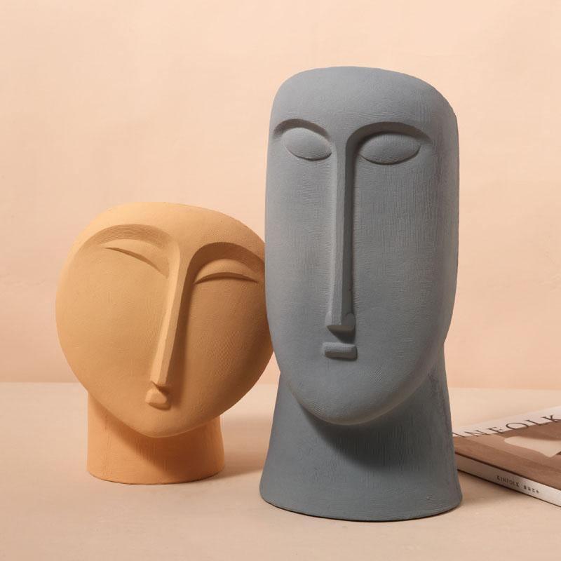 Floroux Abstract Face Vase | Sculptural Design | Handcrafted Decorative Vase | Modern Home Accessory