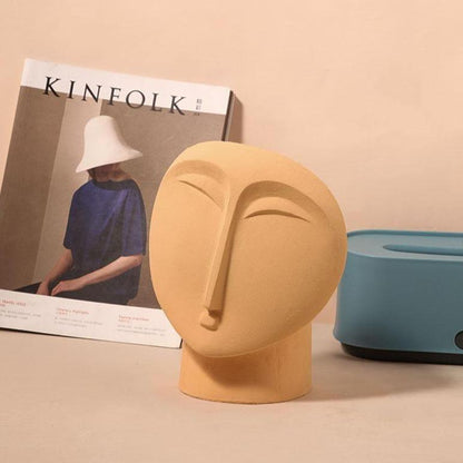 Floroux Abstract Face Vase | Sculptural Design | Handcrafted Decorative Vase | Modern Home Accessory