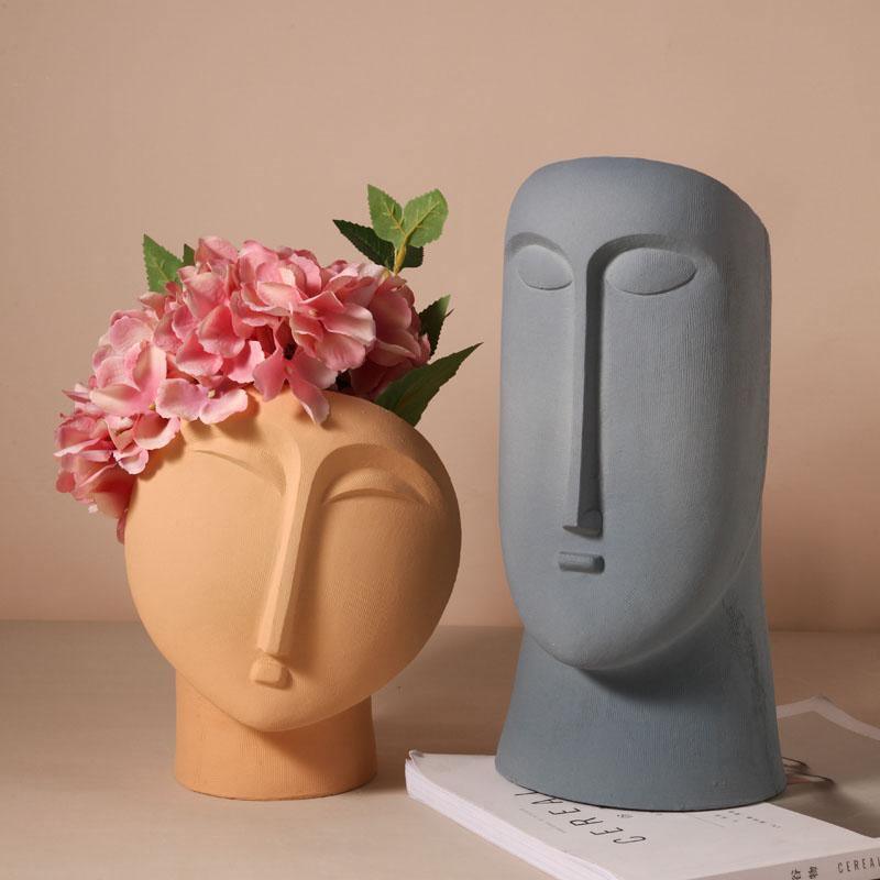 Floroux Abstract Face Vase | Sculptural Design | Handcrafted Decorative Vase | Modern Home Accessory