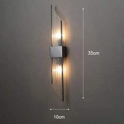 Applique murale en cristal avec touche dorée