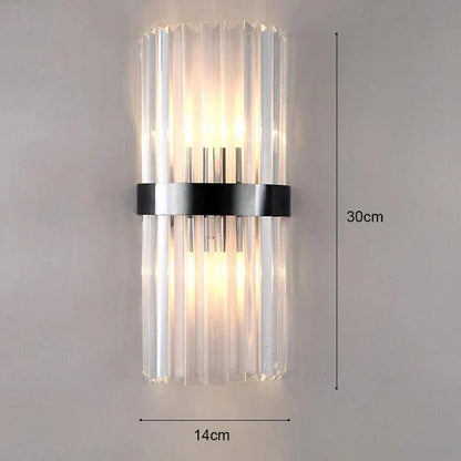 Applique murale en cristal avec touche dorée