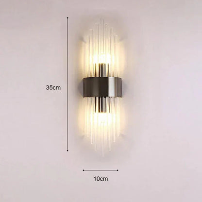 Applique murale en cristal avec touche dorée
